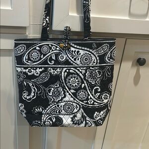 Vera Bradley Black and White Paisley Shoulder Bag